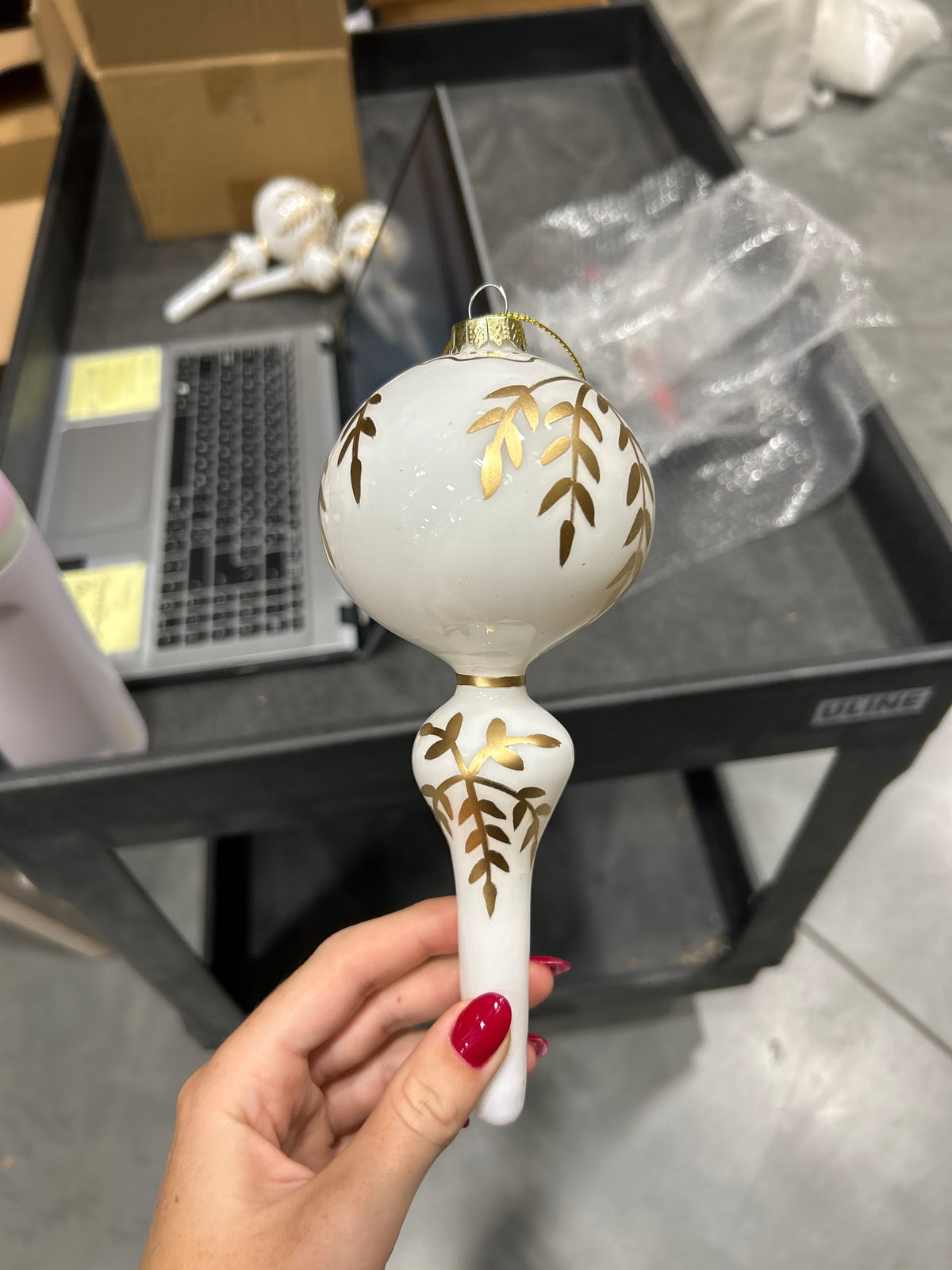 Glass Ornament - Gold Leaves