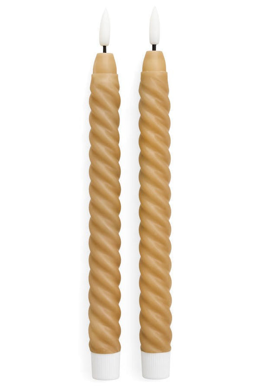 Twisted LED Candles – Mocha Mousse