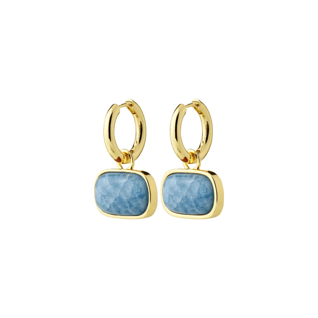Boucles d'Oreilles avec Pierre Bleue NOW Pilgrim - Or