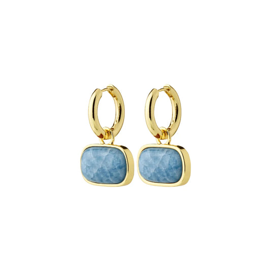 Boucles d'Oreilles avec Pierre Bleue NOW Pilgrim - Or