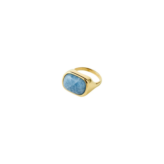 Bague avec Pierre Bleue NOW Pilgrim - Or