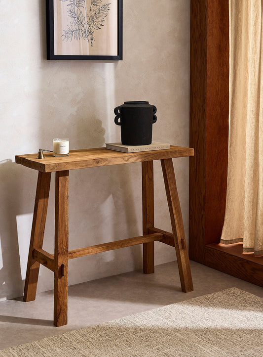 Console ARTISAN en teck recyclé 90cm - Crusoë