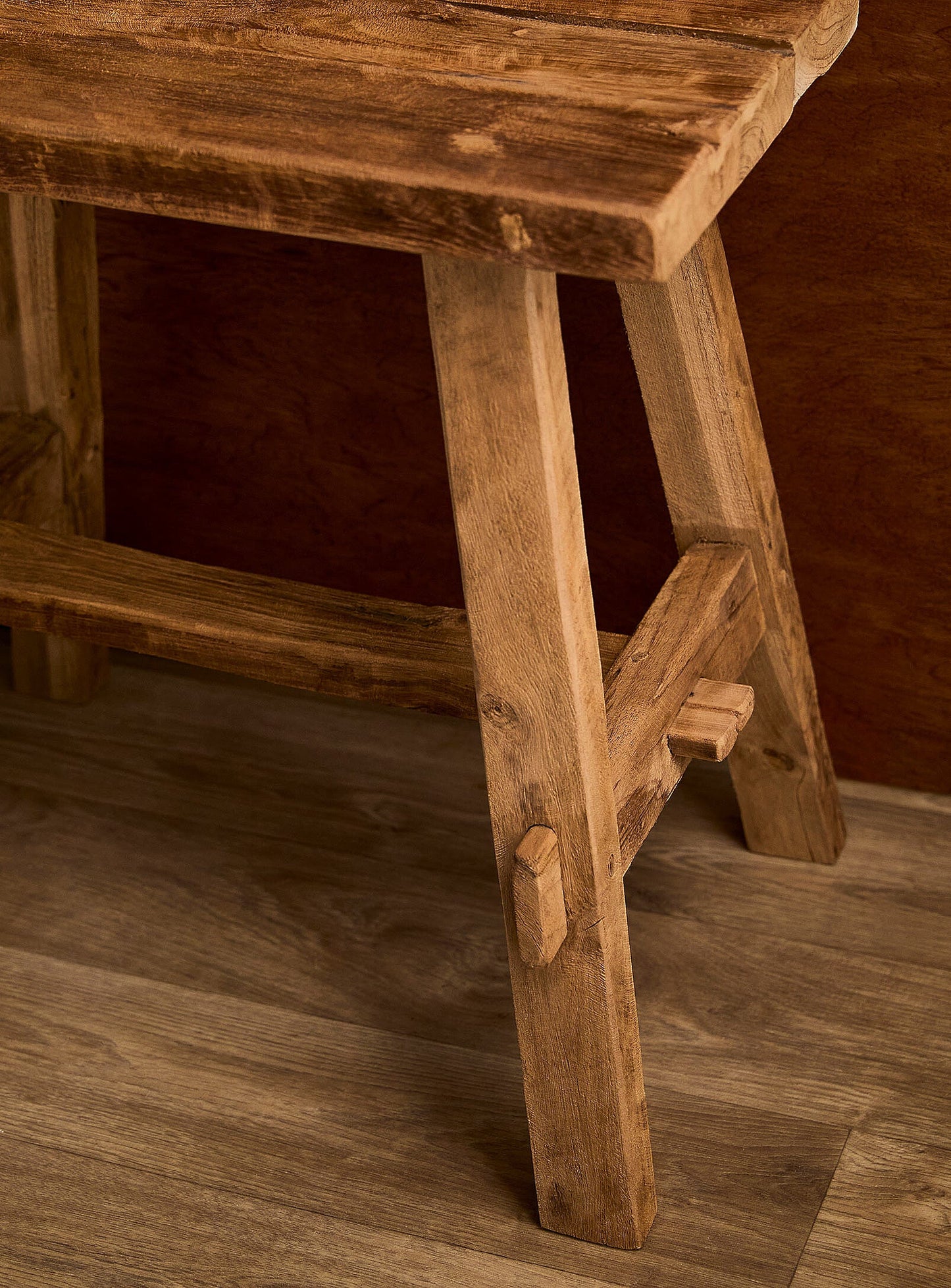 Tabouret vintage en teck - Crusoë