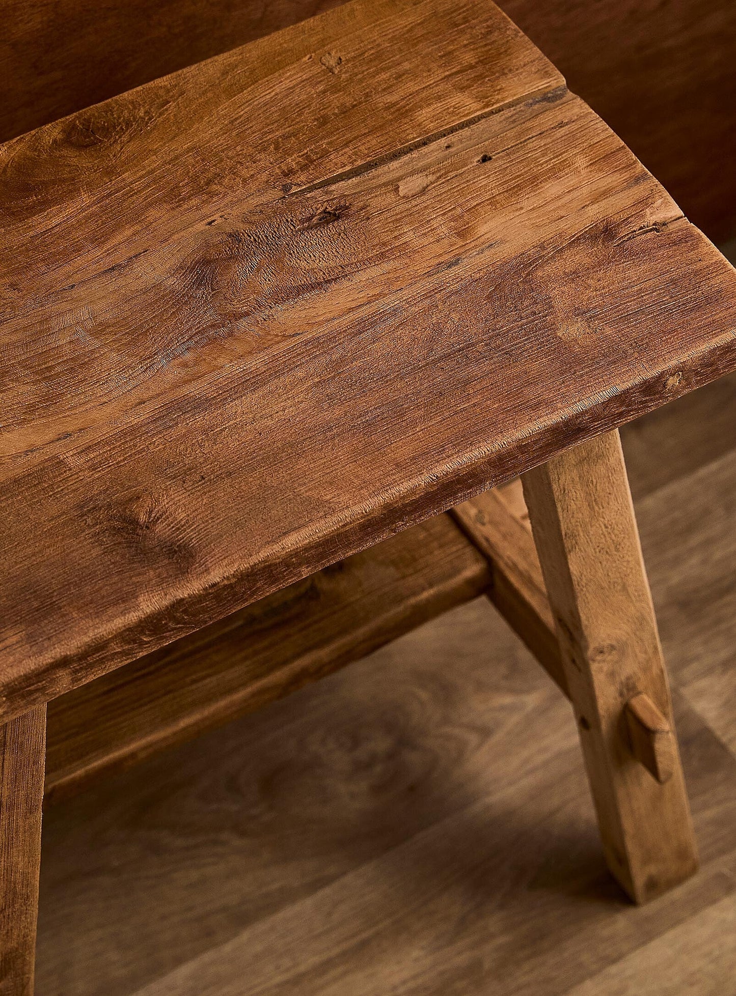 Tabouret vintage en teck - Crusoë