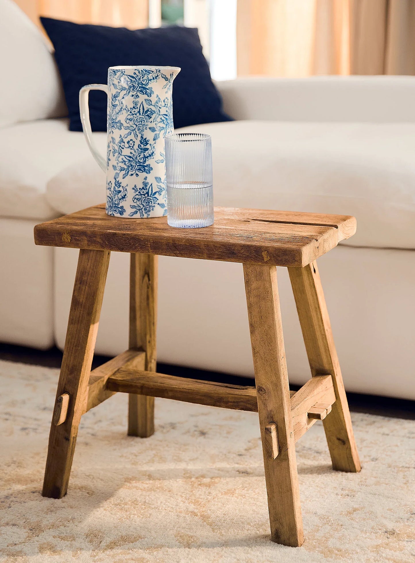 Tabouret vintage en teck - Crusoë