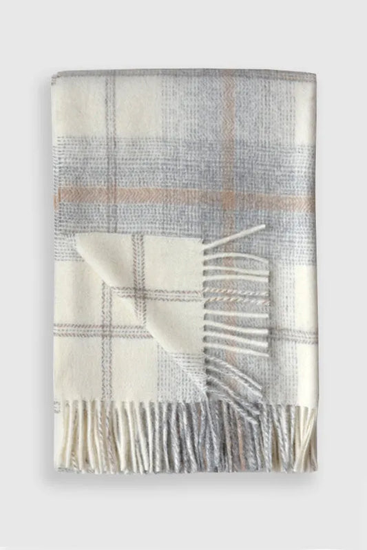Awenda Throw – Ivory &amp; Beige Tartan