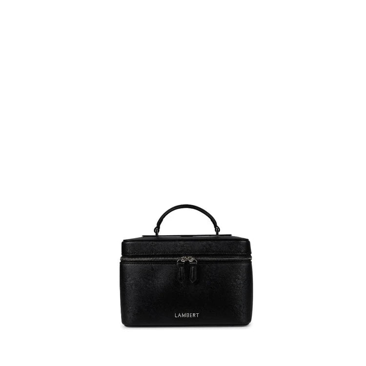 La Bella - Black vegan leather makeup bag