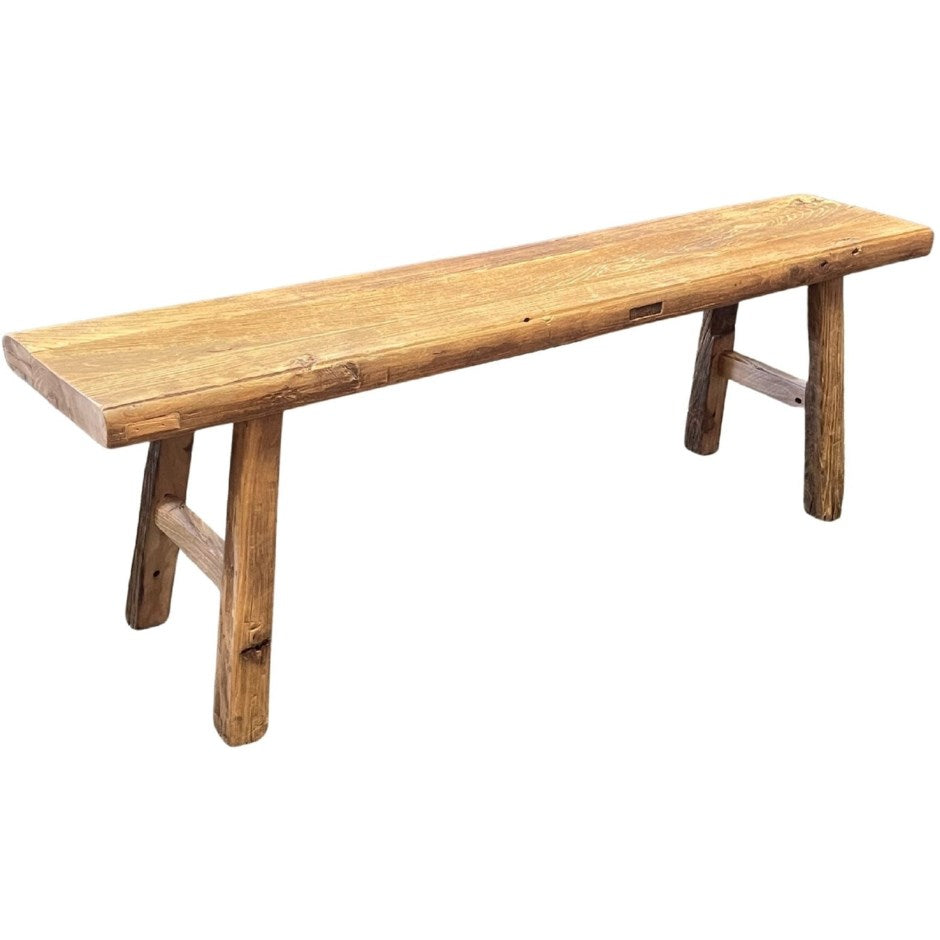 Banc de bois en orme naturel recyclé - 48"