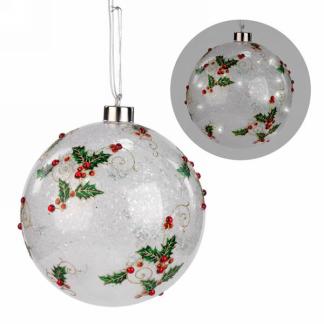Ornement Boule en Verre Feuille de Gui