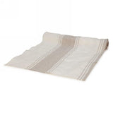 Taupe Striped Linen Table Runner