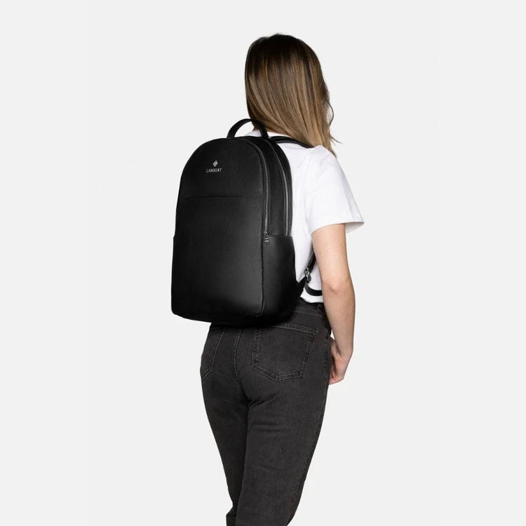 Le Charles Black vegan leather backpack Maison B