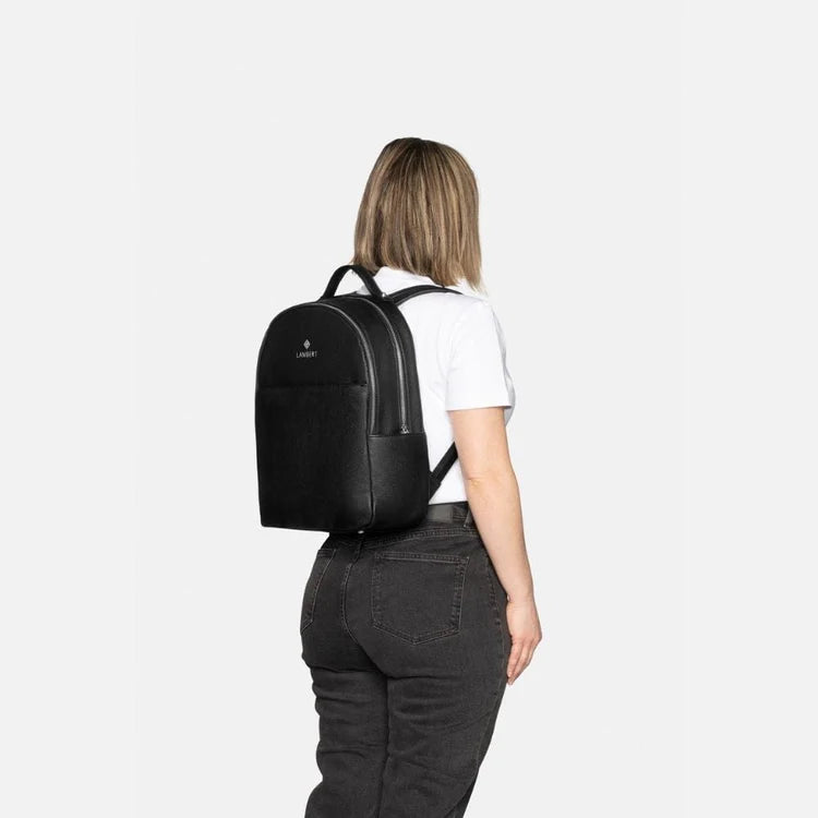 The Charlotte - Black vegan leather backpack