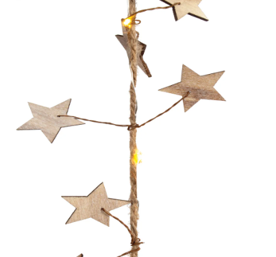 Guirlande d'étoiles en bois