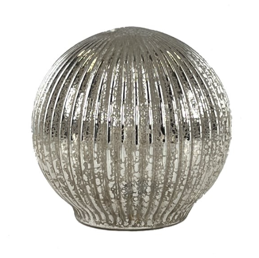 Boule Décorative en Verre Rayée
