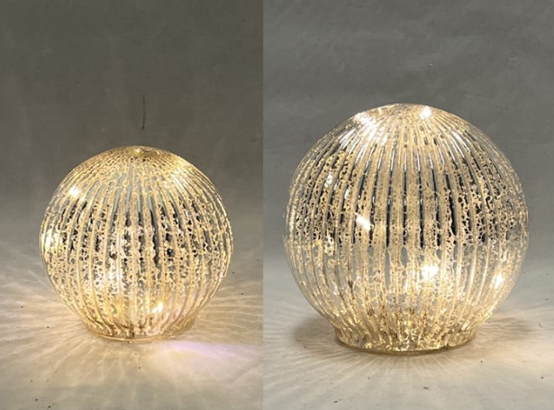 Boule Décorative en Verre Rayée