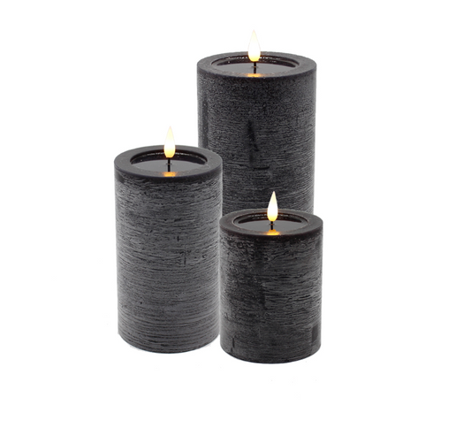 Black LED pillar candles – 4"
