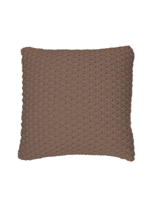 Basket - Oreiller européen en tricot brun