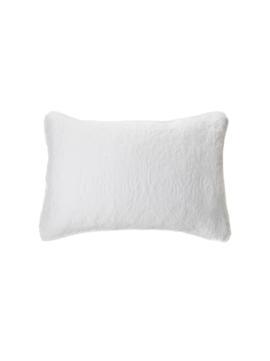 Damask - Cache oreiller piqué blanc