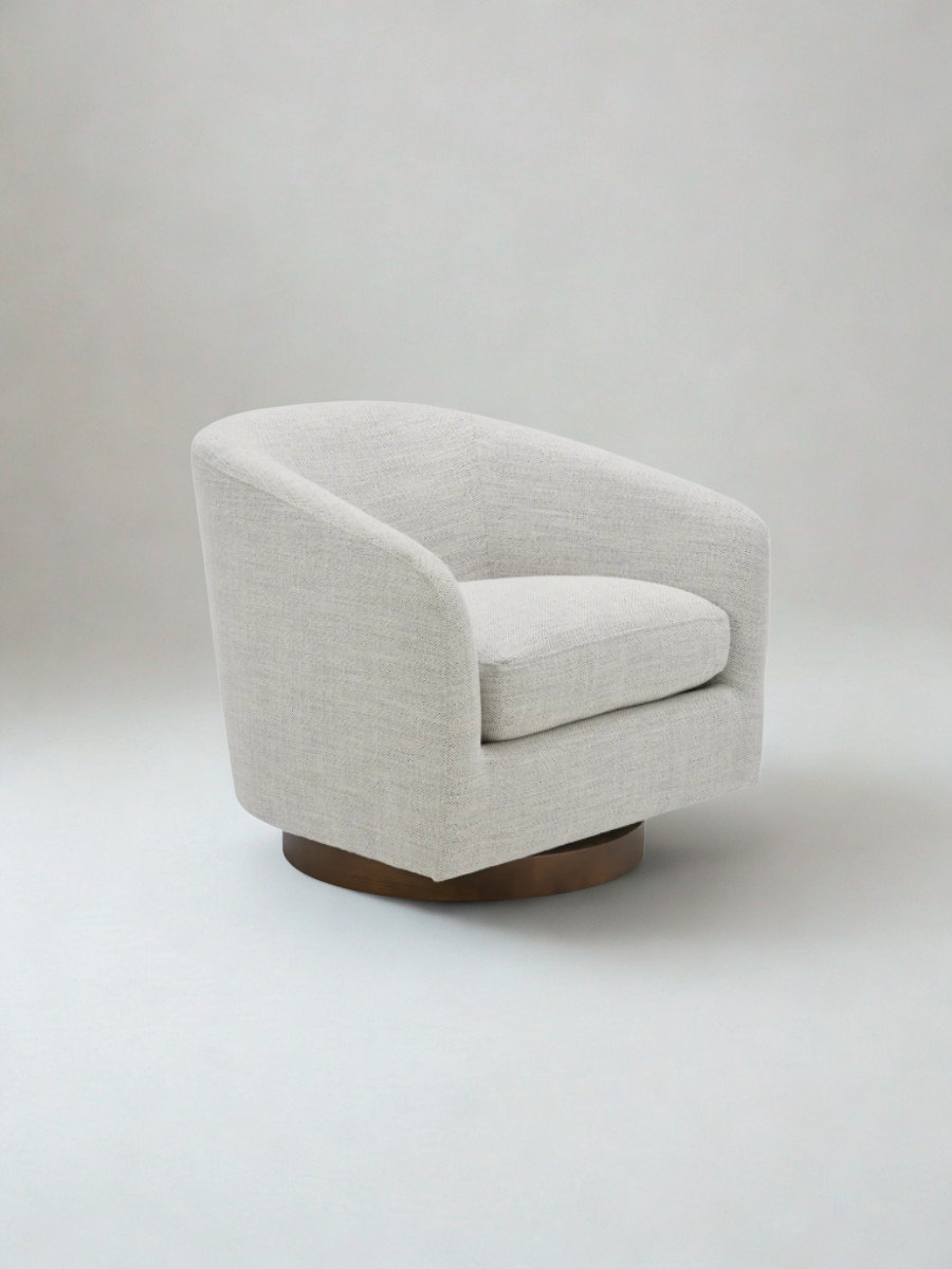 Oscy Swivel Chair – Splashed White