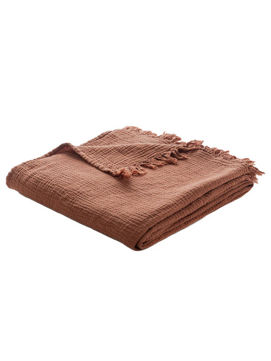 Muslin - Brown throw