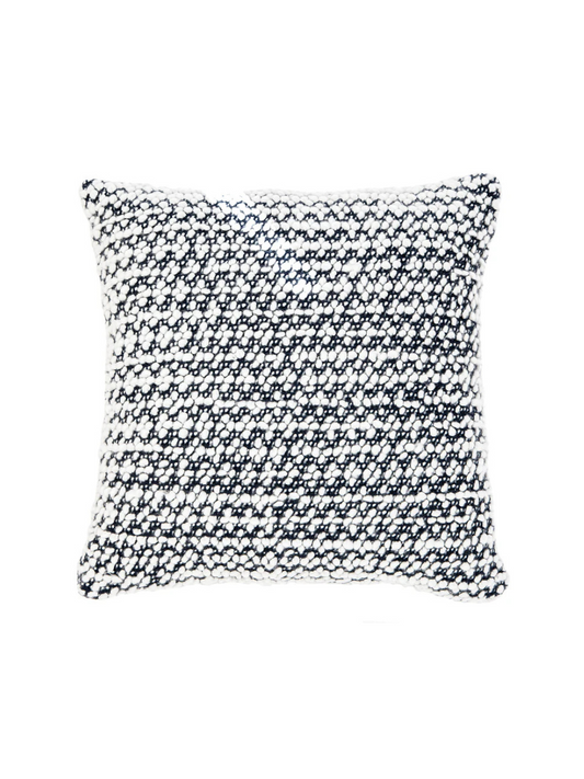 Ditalini - Coussin en tricot marine