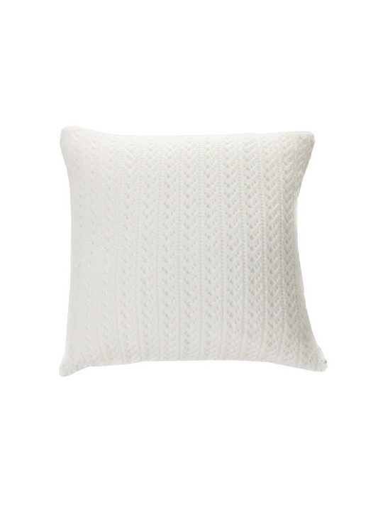 Coussin blanc Naja en tricot