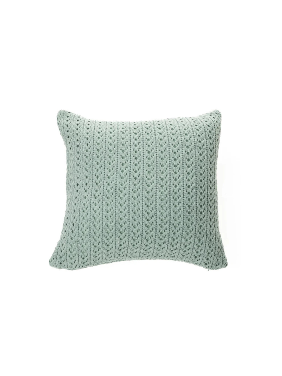 Coussin décoratif Naja en tricot vert sauge