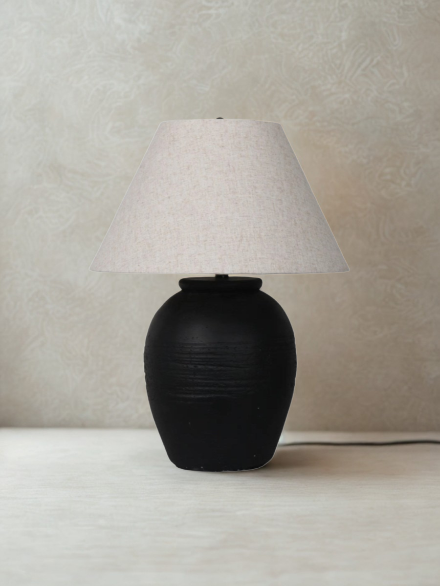 Lampe de Table Artisanale - Noir