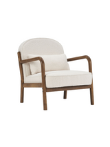 Chaise d'Appoint en Tissu Bouclé Blanc - Fani