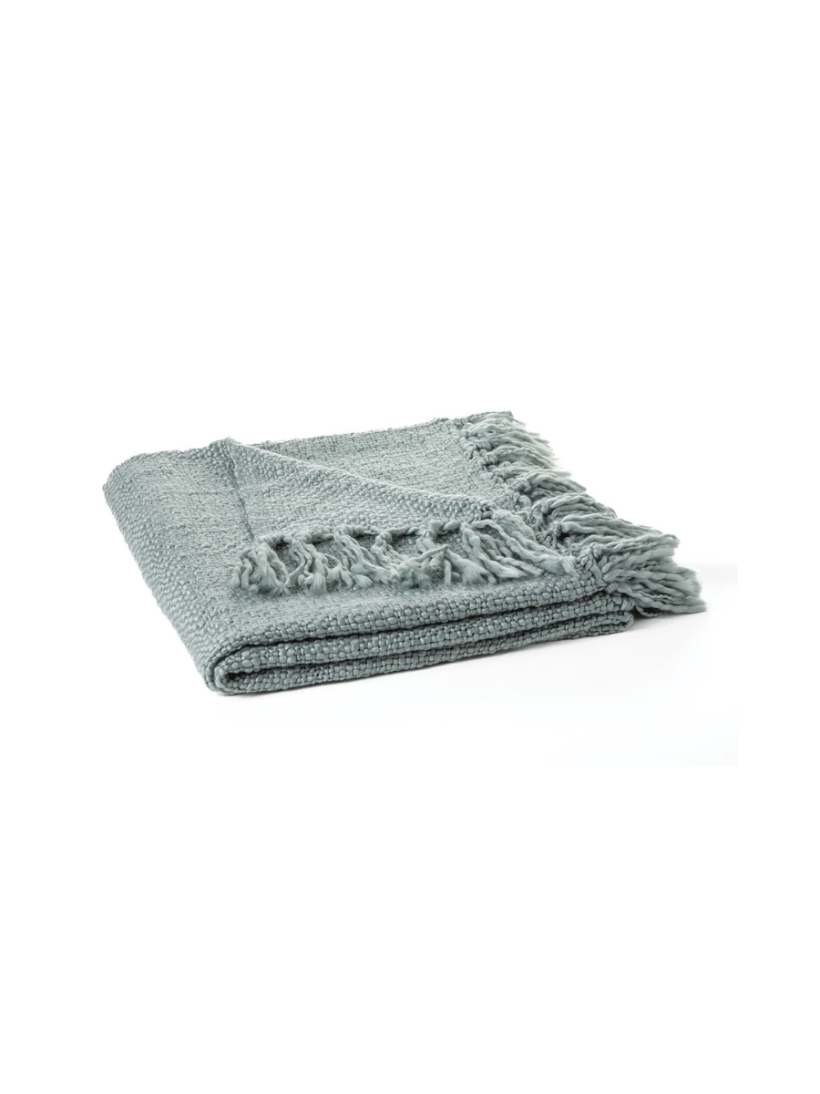 Mollo - Jeté en tricot bleu pâle