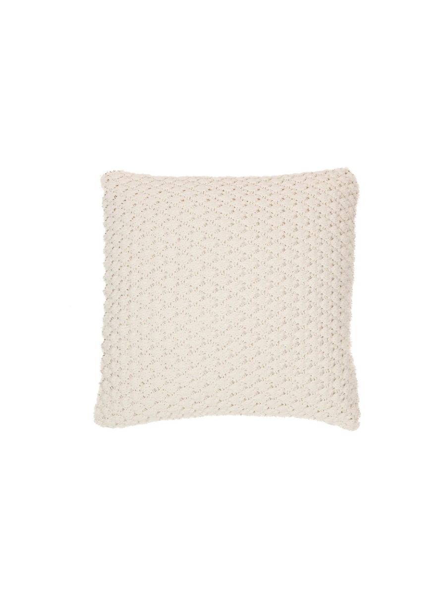 Basket - Coussin décoratif en tricot ivoire
