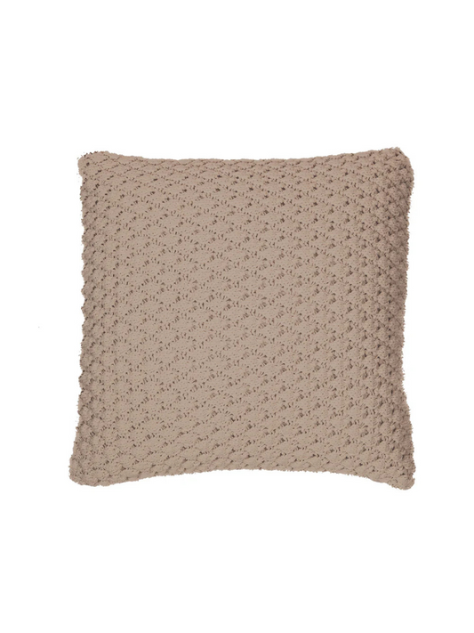 Basket - Oreiller européen en tricot taupe