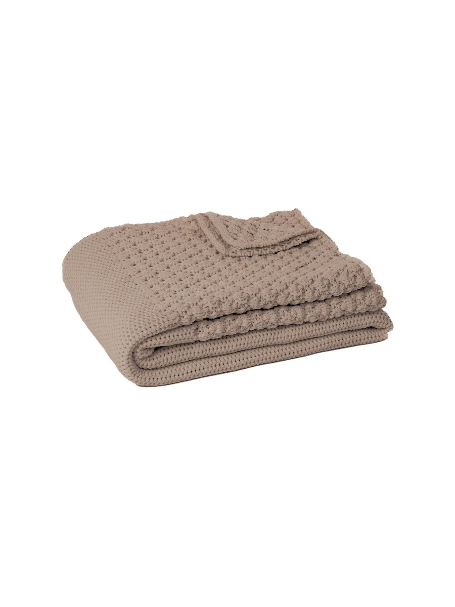 Basket - Taupe woven chenille throw