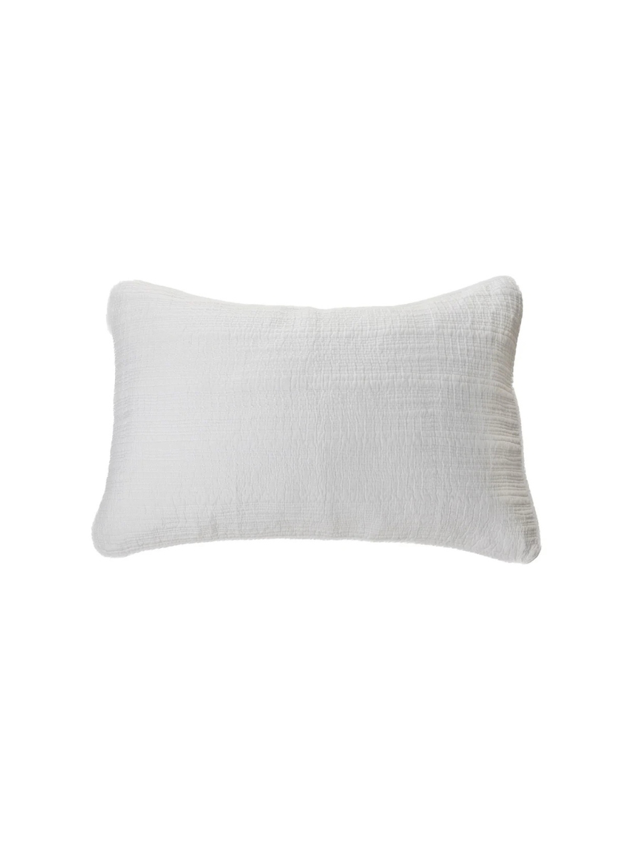 Stitch - White quilted pillow sham