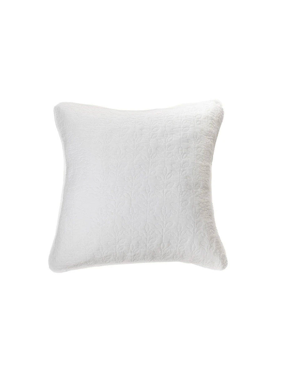 Foliage - White Quilted European Pillow Sham