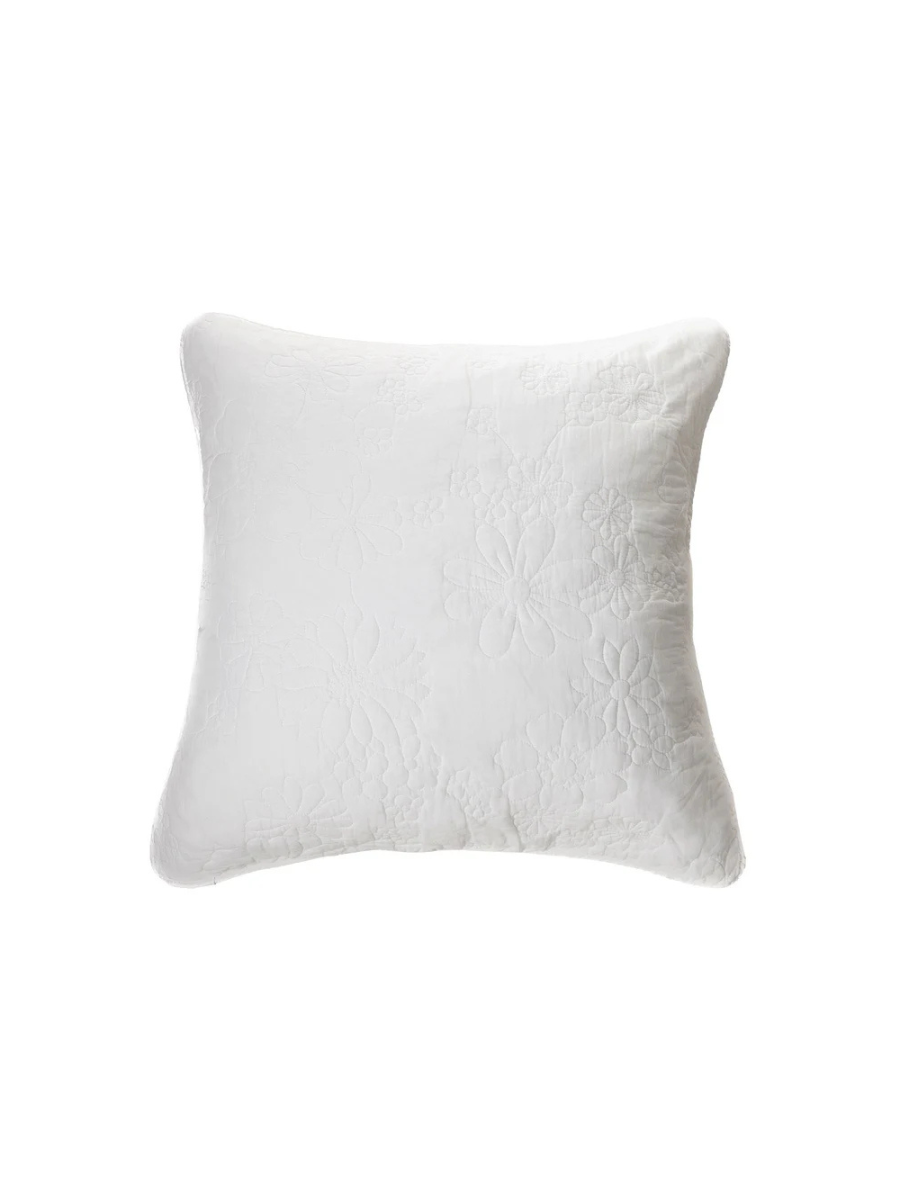 Flower - White quilted European pillowcase