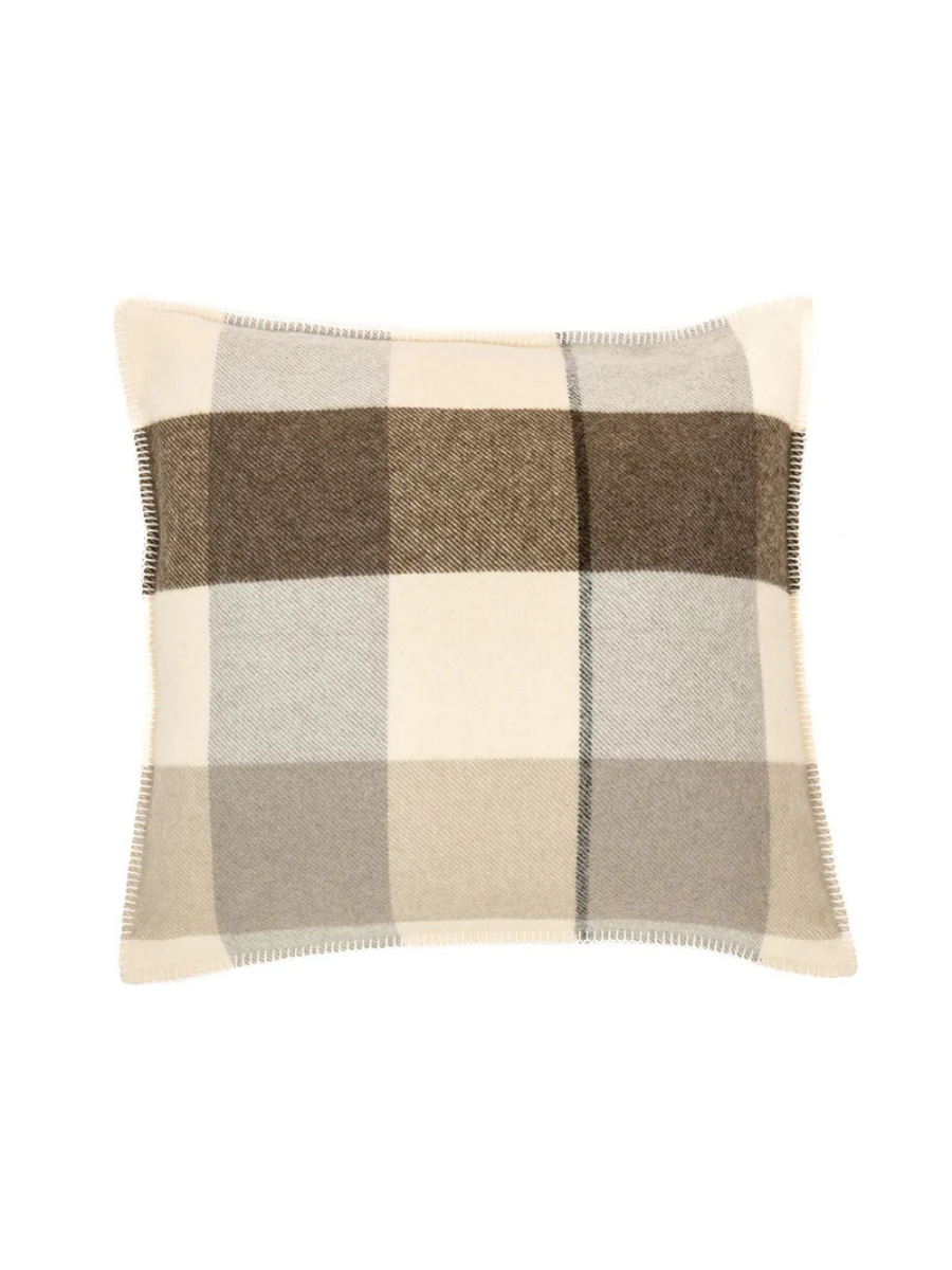Fudge - Oreiller européen en laine à carreaux