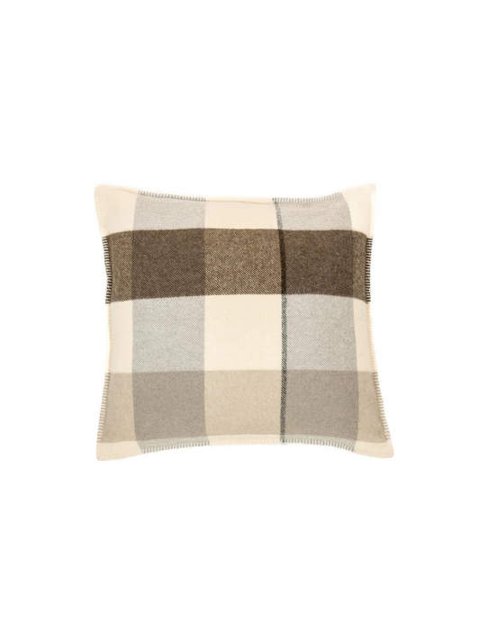Fudge - Decorative plaid wool cushion