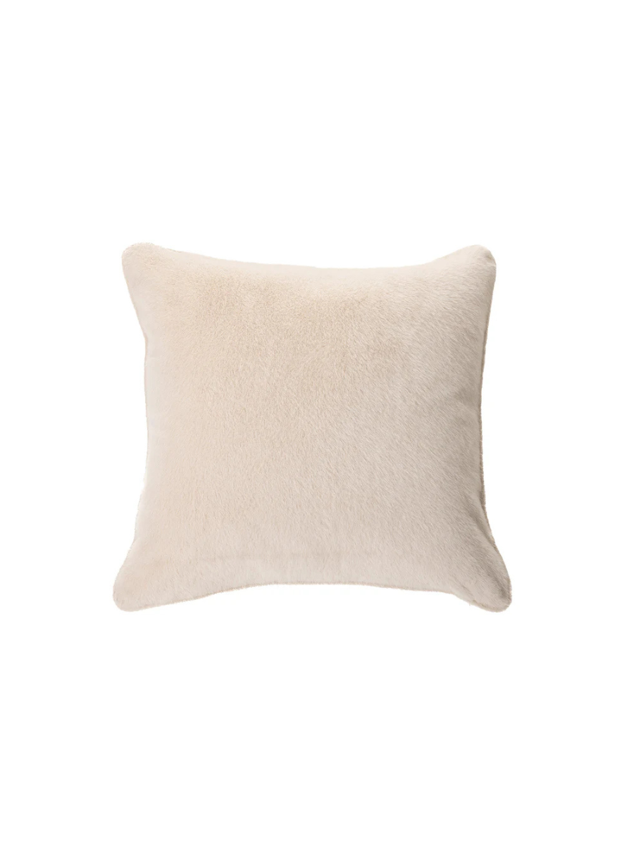 Polux - Coussin en fausse fourrure naturel