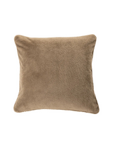 Polux- Oreiller européen en fausse fourrure taupe