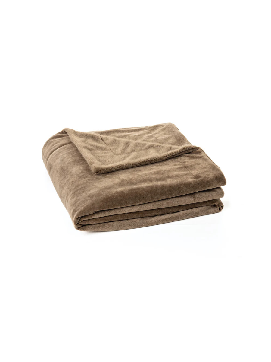 Polux - Taupe faux fur throw