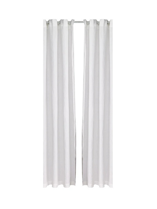 Stone Wash - White Linen Curtain