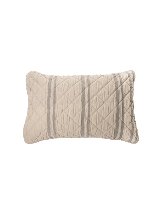 Room - Natural charcoal striped pillowcase