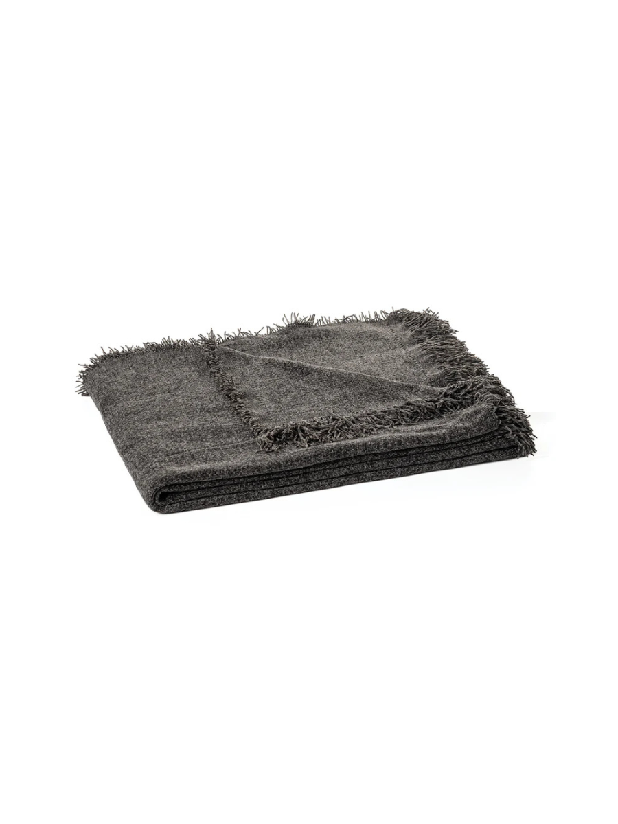 Iron - Jeté en chenille gris charcoal