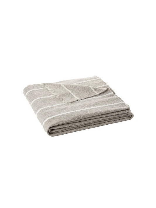Choupi - Grey and white striped throw