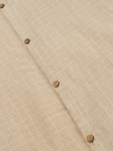 Plaid Linen Duvet Set - Natural