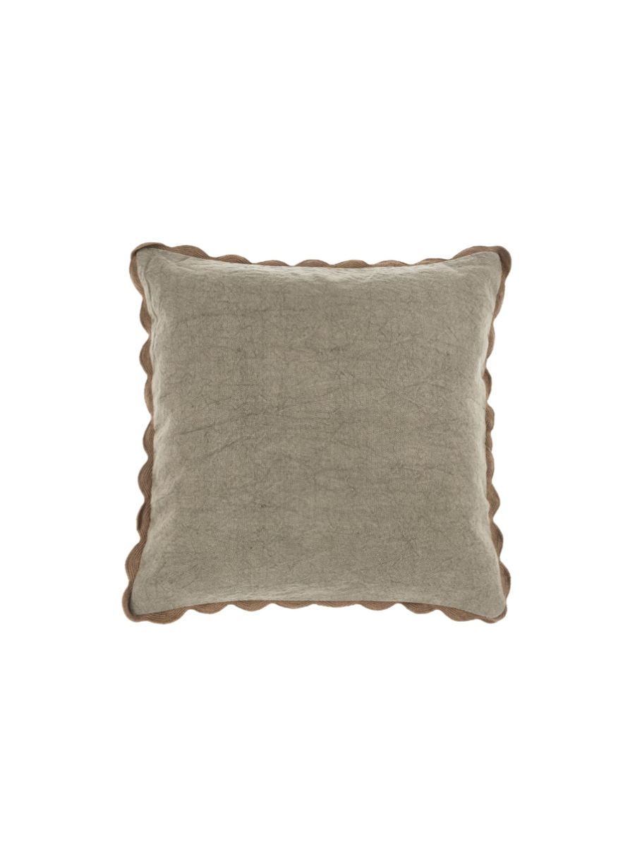 Scalloped Edge Cushion - Mist