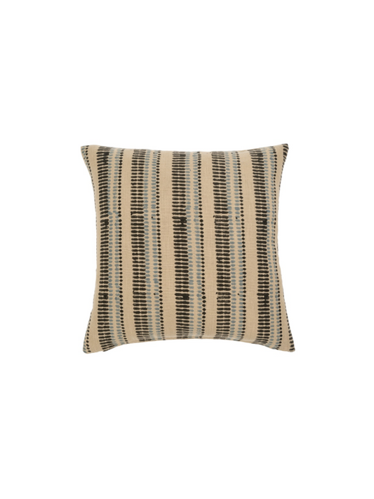 Fine striped linen cushion - Natural