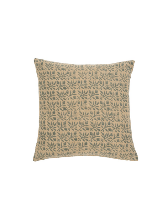 Fine striped linen cushion - Natural