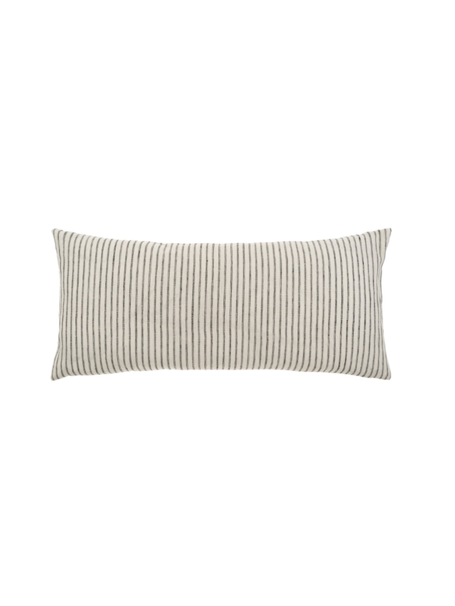 Coussin en lin à rayures Ticking - 14x31